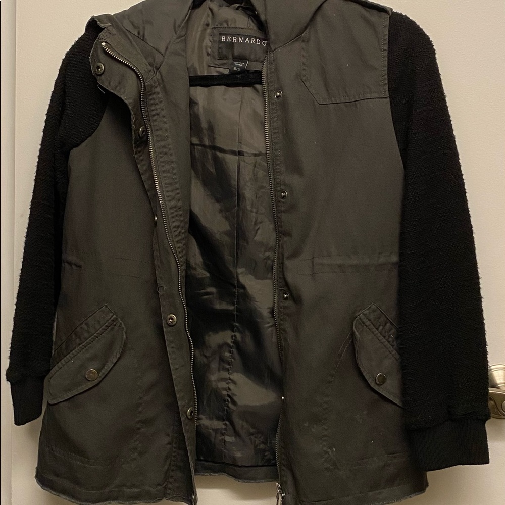 Kids Black and Grey Zip Up Jacket